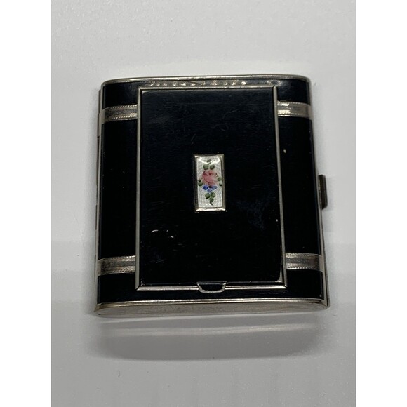 VINTAGE ART DECO CIGARETTE AND POWDER COMPACT GUILLOCHE CASE - Picture 1 of 7